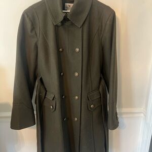 Worthington Olive Double-Breasted Trench Coat